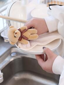 1 bucată Prosop de mână cu decor aleatoriu de urs, prosop absorbant din microfibră cu desene animate pentru decorarea casei și a băii - Multicolor - Vizualizare 3