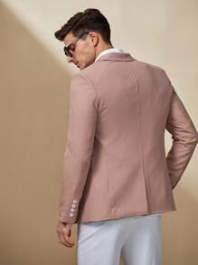 Manfinity NXTstreet Men Split Hem Button Front Blazer - Dusty Pink - View 2
