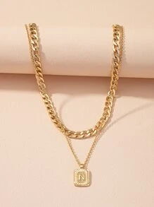 Thư chi tiết Vòng cổ xếp lớp Charm hình học - Vàng - Xem 2