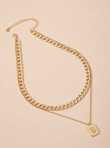 Thư chi tiết Vòng cổ xếp lớp Charm hình học - Vàng - Xem 3