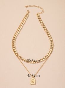 Thư chi tiết Vòng cổ xếp lớp Charm hình học - Vàng - Xem 4