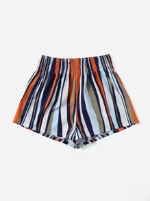 SHEIN VCAY Quần đùi nữ Dải chun Sọc Boho - Nhiều màu - Xem 4