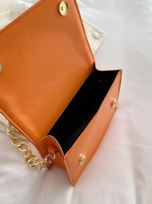 Túi đeo vai nữ, túi dây xích, túi vuông nhỏ, túi chần bông, túi mini nhẹ, phù hợp cho đi làm, dạo phố, phối đồ hàng ngày, hẹn hò, công sở, học sinh và các dịp khác. - Màu Cam cháy - Xem 3
