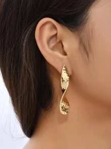 Pendientes largos estructurado - Amarillo Oro - Ver 1