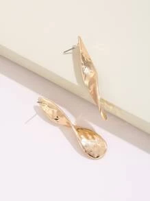 Pendientes largos estructurado - Amarillo Oro - Ver 2