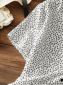 Mulvari 满身心形纽扣半荷叶边衬衫，夏季 - 白色 - 查看 7