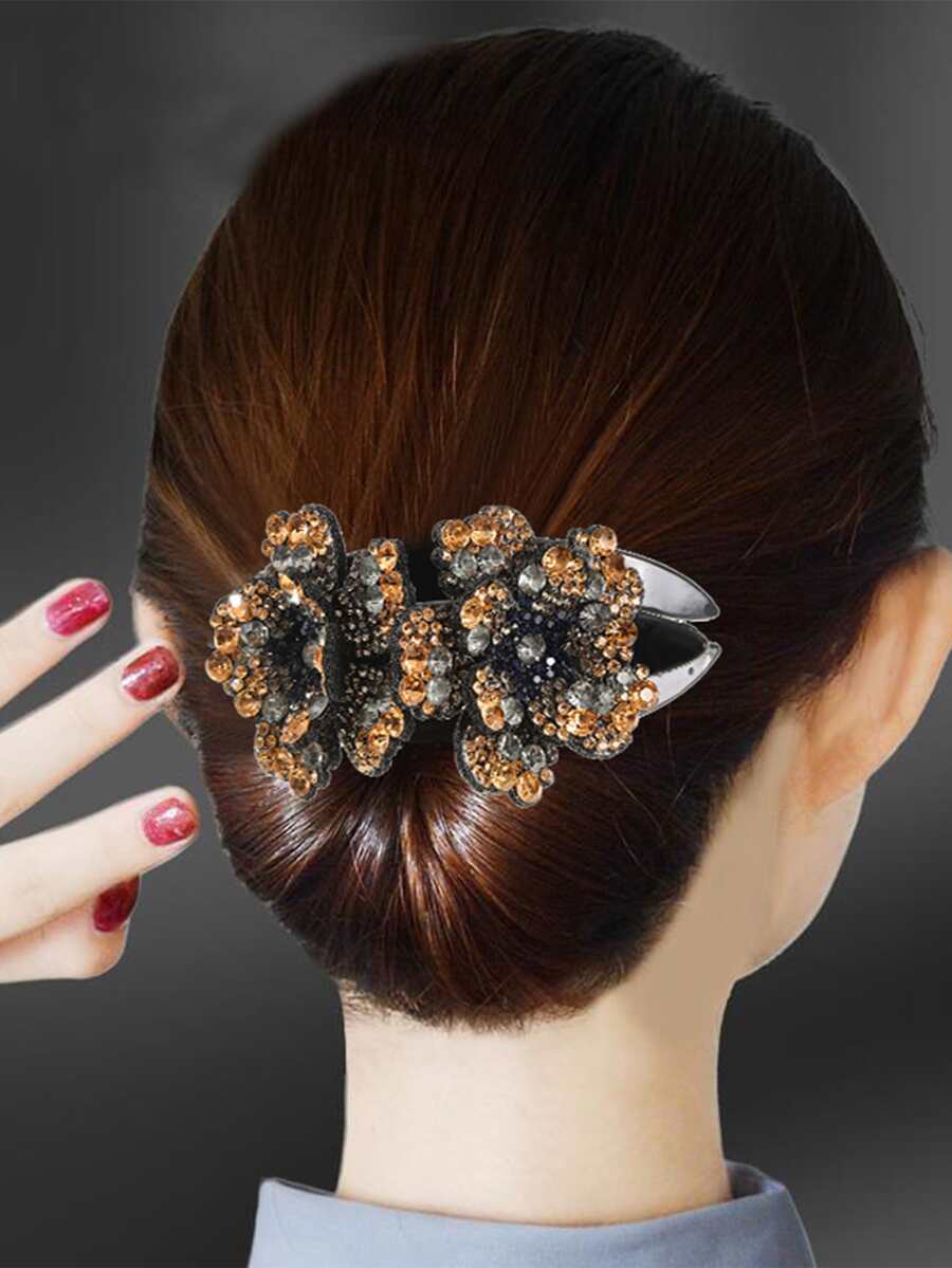 Kẹp tóc hoa Rhinestone - Nhiều màu - Xem 1