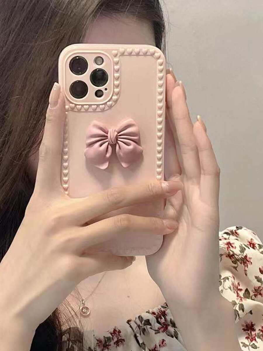 Funda para móvil con diseño de lazo - Rosa - Ver 1