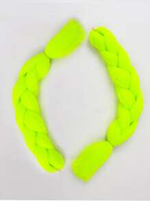 1pc Neon Lime Synthetic Hair Braid - Green - View 4