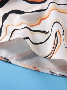 女孩大理石圖案吊帶上衣和褲子 - 彩色 - 查看 4