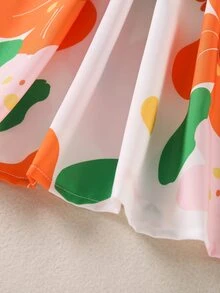 女孩印花荷葉邊連衣裙 - 彩色 - 查看 3