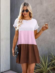 Đầm viền lá sen Viên lá sen Khối Màu Giải trí - Nhiều màu - Xem 1