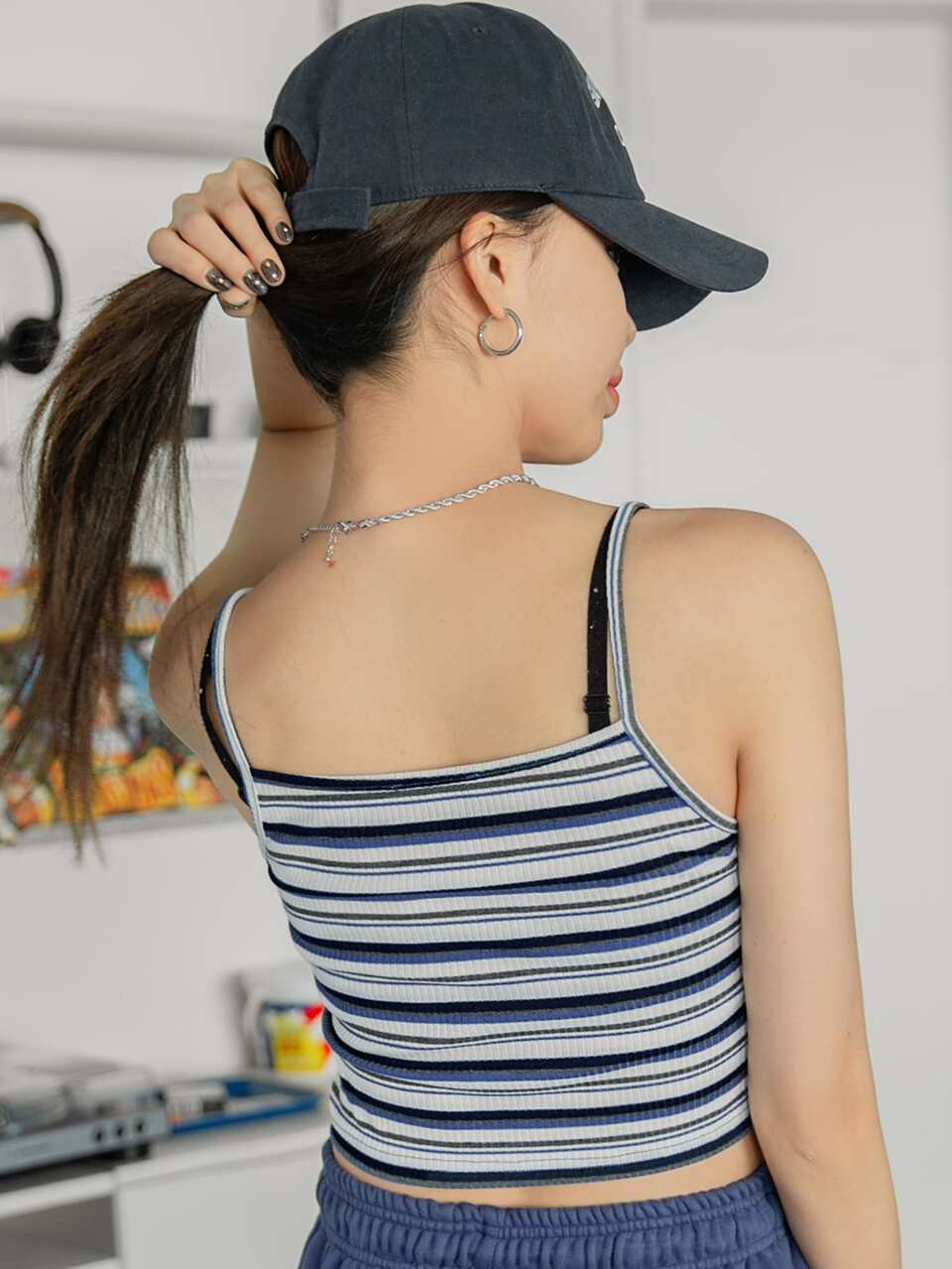 Block Striped Print Cami Top