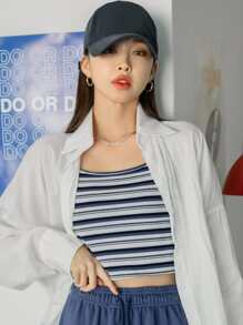 DAZY Áo hai dây Gân đan Sọc Giải trí - Nhiều màu - Xem 6