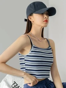 DAZY Áo hai dây Gân đan Sọc Giải trí - Nhiều màu - Xem 7