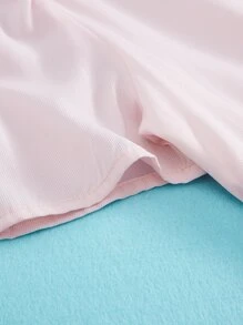 Niñas Vestido de color combinado con doble bolsillo