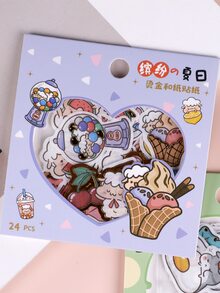 24 chiếc Hình dán Đồ họa Hoạt hình - Nhiều màu - Xem 4