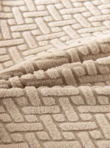 1入組提花素色椅套彈力氨綸沙發套椅子座套適用於餐廳廚房婚宴酒店 - 米色 - 查看 4