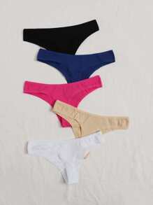 5packs Solid Simple Sexy Panties - Multicolor - View 2