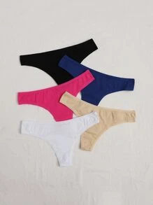 5packs Solid Simple Sexy Panties - Multicolor - View 3