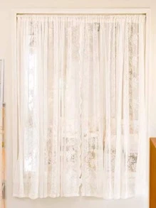 Rèm cửa đơn thêu ren - trắng - Xem 6
