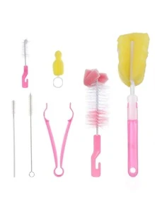 7pcs Random Color Baby Bottle Cleaning Brush - Multicolor - View 1