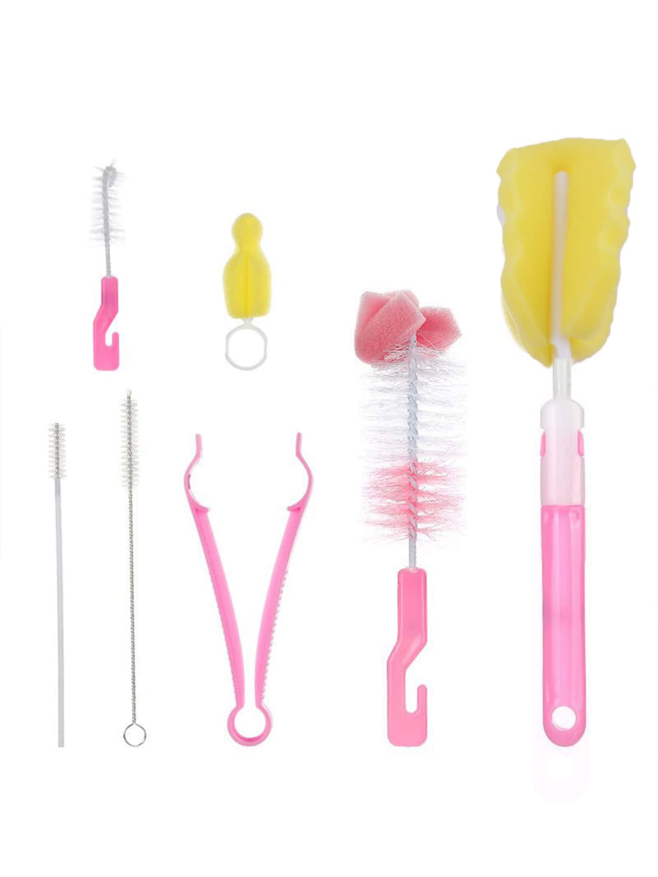 7pcs Random Color Baby Bottle Cleaning Brush - Multicolor - View 1