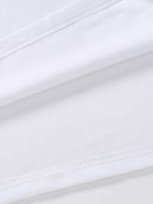 Manfinity Men Letter Embroidery Contrast Side Seam Polo Shirt - White - View 3