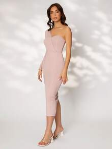 SHEIN One Shoulder Split Back Bodycon Dress