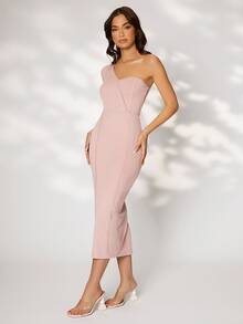 SHEIN One Shoulder Split Back Bodycon Dress