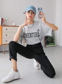 DAZY Quần jean ống côn lưng cao - màu đen - Xem 4