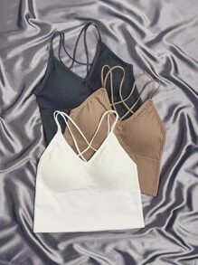 3pack Criss Cross Bra - Multicolor - View 1