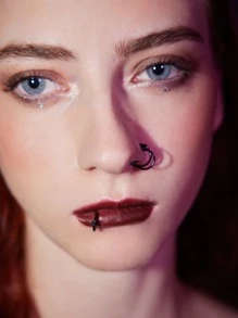 ROMWE Grunge Punk 3pcs Star Decor Nose Ring - Black - View 3