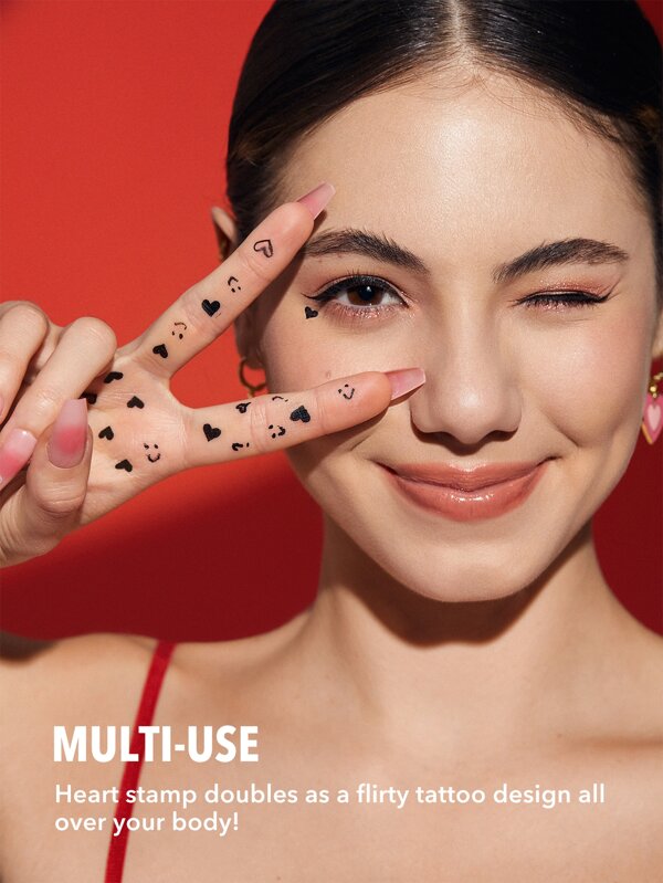 SHEGLAM Heart Eyes 2In1 Stamp Eyeliner Waterproof Liquid Eyeliner Seal In Heart Shape Smudge