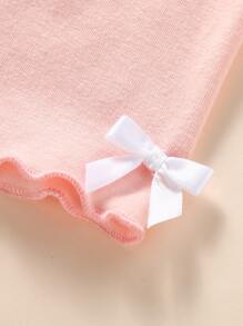 小女童4入組蝴蝶結細節木耳邊騎行褲