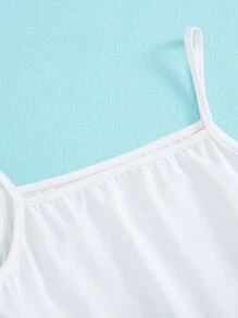 Girls Letter & Block Striped Print Tee & Cami Top - Multicolor - View 3