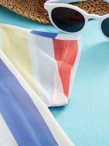 Girls Letter & Block Striped Print Tee & Cami Top - Multicolor - View 4