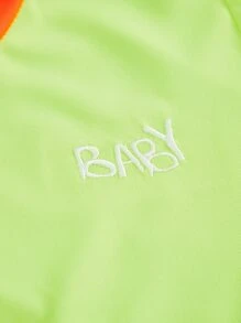 Girls Two Tone Letter Embroidery Tee & Shorts - Multicolor - View 3