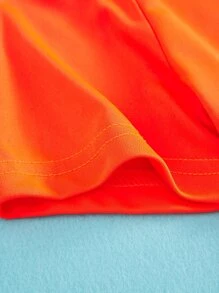 Girls Two Tone Letter Embroidery Tee & Shorts - Multicolor - View 4