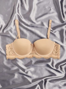 3pack Contrast Lace Scallop Trim Underwire Bra - Multicolor - View 5