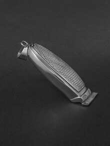 1入組男士紋理質感金屬DIY吊墜 - 銀色 - 查看 4