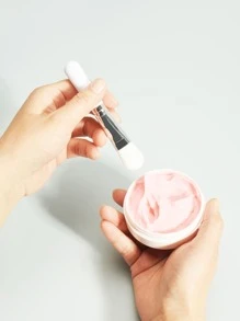 Clean Soft Hair Facial Sheet Brush, 1pc Face Care DIY Mud Facial Sheet Apply Skin Care Tool - White - View 2