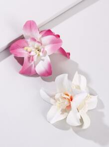2 piezas Clip de pelo con flor artificial decorativa para mujer, estilo bohemio, para el Día de San Valentín, uñas de cabello, pinzas de cabello