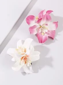 2 piezas Clip de pelo con flor artificial decorativa para mujer, estilo bohemio, para el Día de San Valentín, uñas de cabello, pinzas de cabello