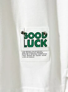 Manfinity Hypemode Men Slogan Patched Drop Shoulder Tee - White - View 6