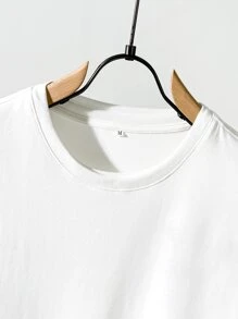 Manfinity Hypemode Men Slogan Patched Drop Shoulder Tee - White - View 7