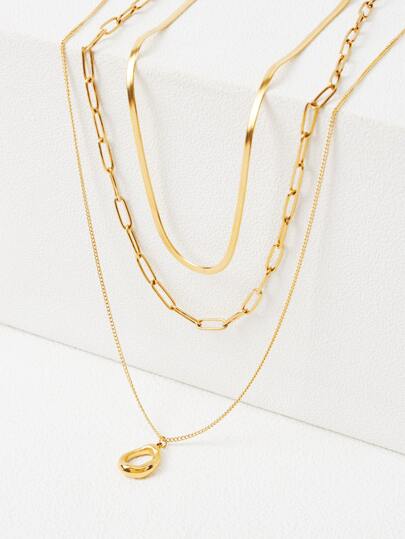 MOTF PREMIUM 3PCS GEOMETRIC CHARM NECKLACE