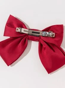 Kẹp tóc trang trí nơ voan - Đỏ - Xem 3