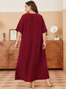 Mulvari Vestido con caída de hombros y bolsillos dobles en color rojo burdeos - Burdeos - Ver 2