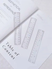 1pc Clear Plastic Ruler,Rulers - Clear - View 1